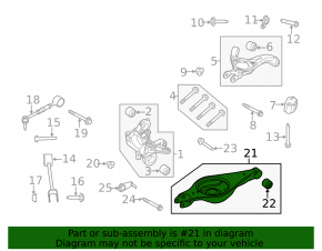 Lower arm under the spring rear left Ford Explorer 11-19 torn silent block