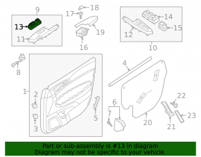 Front right window lift control for Kia Sportage 17-22