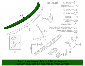 Mercedes C-class W205 15-18 trunk lid spoiler