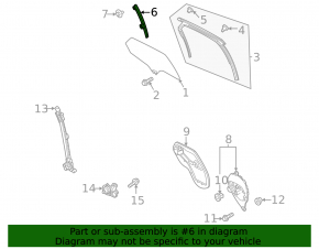 Rear left door glass guide Mazda CX-30 20-