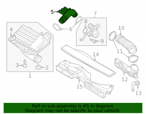 Air duct VW Jetta 11-18 USA 1.4T from filter