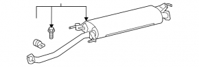 Exhaust line middle section of Toyota Rav4 13-18 hybrid