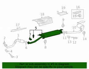 Exhaust manifold center section Lexus NX300h 15-21