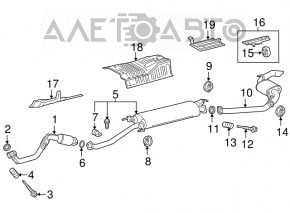 Exhaust manifold center section Lexus NX300h 15-21