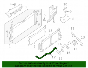 Cooling pipe lower Nissan Leaf 18-22