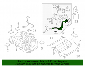 Kia Optima 16-20 fuel tank filler neck