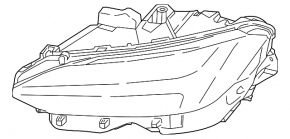 Front right headlight complete Volvo V90 18-19 usa T5, T6 LED code: JB09