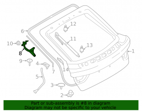 Trunk door hinge right BMW 4 F36 15-20 Gran Coupe