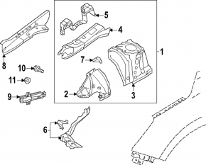 Subaru Forester 25-26 right side member bracket