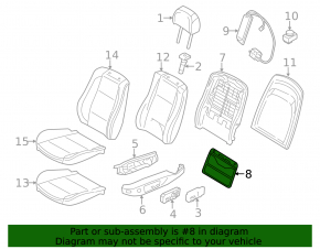 BMW X3 F25 11-17 passenger seat lumbar support cushion with pump