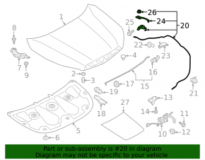 Subaru Forester 19-24 SK bonnet release handle interior without cable