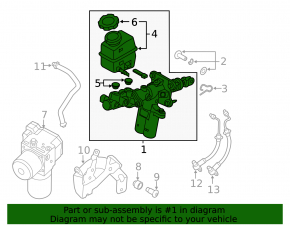 Hyundai Sonata 11-12 hybrid brake master cylinder with reservoir