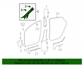 Upper right front pillar trim for Toyota Prius 2006 (2004-2006) gray