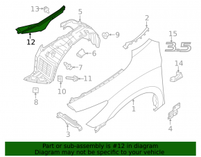Seal wing hood-wing right Infiniti JX35 QX60 13-