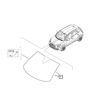 Windshield Fiat 500X 16-22 without heating, without camera
