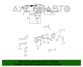 Front left door handle cover for Toyota Prius 2009 keyless