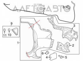 Nissan Rogue 14-17 Fuel Door Lock Long