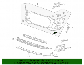 Front bumper headlight washer plug left Audi Q5 80A 21-24