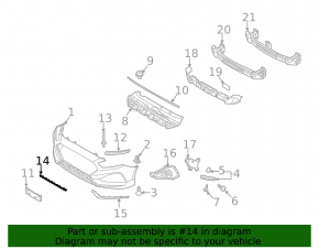 Front bumper molding central Hyundai Sonata 18-19 sport