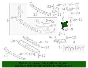 Front bumper air duct, right, Audi A4 B9 19