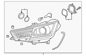 Right front headlight assembly for Audi A4 B9 17-19 xenon + LED