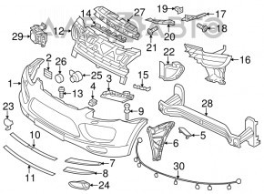 Front bumper mount right wing Porsche Cayenne 958 11-18