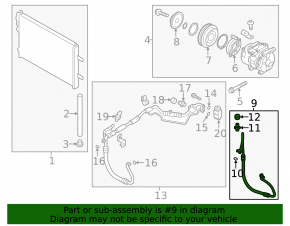 Air conditioner tube compressor-heater Hyundai Elantra UD 11-13