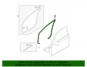 Front left door seal Mazda6 03-08