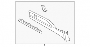 Door trim lower rear left Ford Explorer 20- with chrome molding