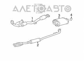 Lexus ES300 ES330 exhaust pipe with catalytic converter