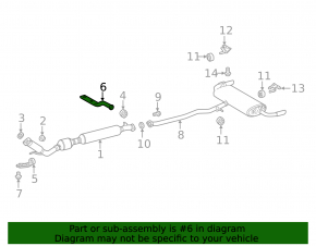 Rear exhaust pipe bracket with catalytic converter for Toyota Rav4 19-25 hybrid, with rubber
