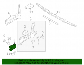 Side member fang front left Volvo XC60 18-23