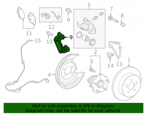 Rear left caliper bracket for Lexus CT200h 11-17