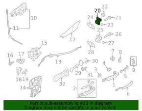 Upper rear left door hinge Audi A6 C7 12-18