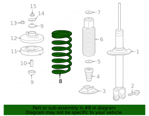 Rear left spring Acura TLX 15- 2.4