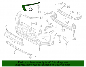 Front bumper molding upper left Mitsubishi Eclipse Cross 18-