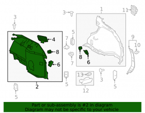 Arch trim left Lexus RX350 RX450h 16-22 black, without subwoofer, scratches