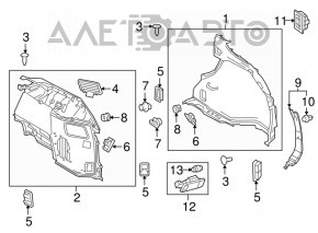 Arch trim left Lexus RX350 RX450h 16-22 black, without subwoofer, scratches