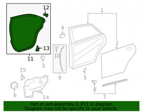 Rear left door seal for Toyota Avalon 13-18