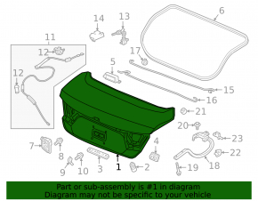 Trunk lid Honda Accord 18-22 under spoiler