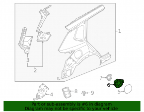 Nissan Rogue 21-23 Fuel Door Housing JP built