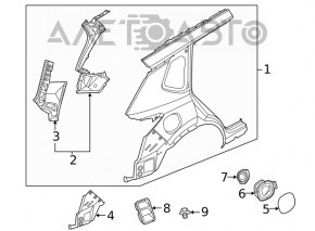 Nissan Rogue 21-23 Fuel Door Housing JP built
