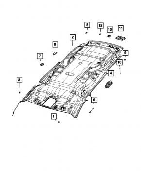 Headlining Chrysler Pacifica 17-20 without panorama, gray