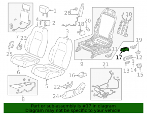Driver's seat runner trim rear left Honda CRV 17-22