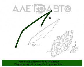 Front right glass seal Hyundai Azera 12-17