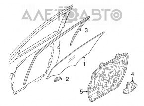 Front right glass seal Hyundai Azera 12-17