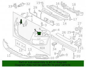 Front bumper headlight washer plug, right, Audi Q5 8R 13-17