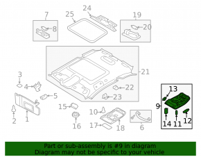 Front light for Audi A4 B8 08-12 pre-rest sedan under sunroof