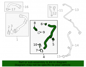 Cooling pipe lower Porsche Macan 17-24 2.0T