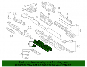 Front panel air duct deflector central Kia Niro 23-